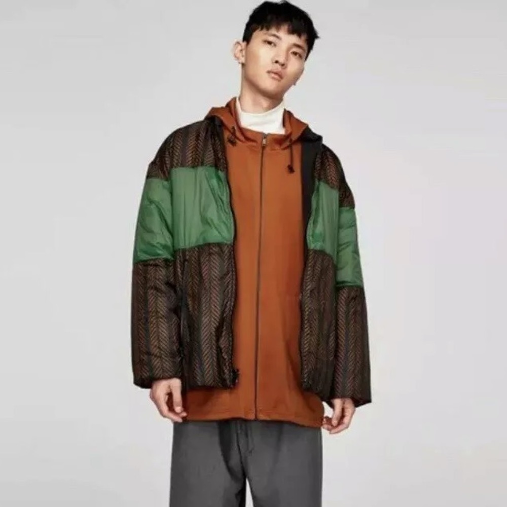 Zara Man Reversible Print Bomber Jacket Medium